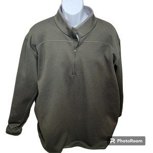 Cabella's Sweatshirt, Mens 2XL, Green, 1/4 Zip, Mock Neck, Polyester, EUC